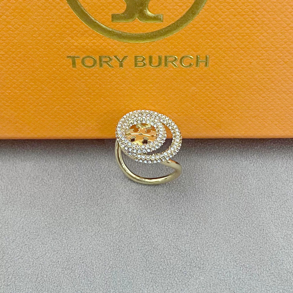 Tory Burch Exclusive Rhinestone Geometric Circle Ring